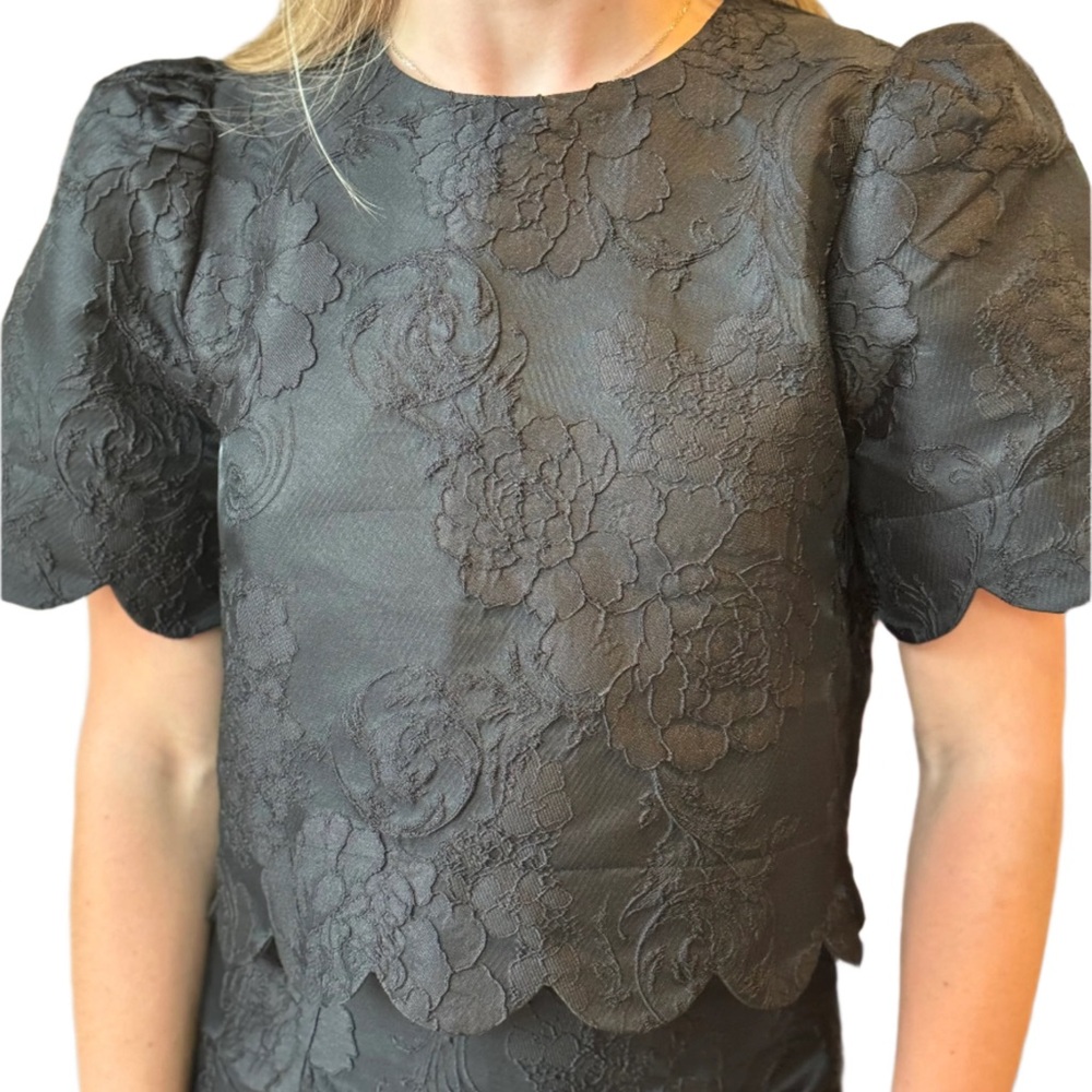 Chic Charcoal Floral Women's Blouse
